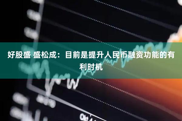 好股盛 盛松成：目前是提升人民币融资功能的有利时机